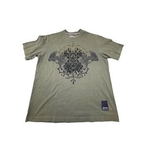 Enyce Mens XL Graphic‎ T-Shirt Olive Green Studded Filigree Eagle Streetwear Tee